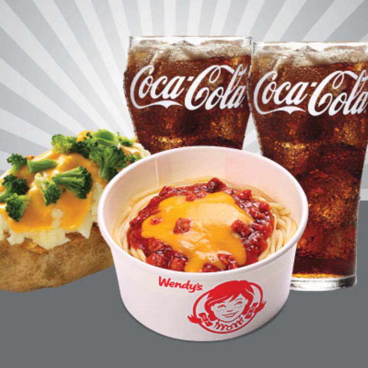 1 pcs Beef Spaghetti + 1 pcs Baked Potato + 2 pcs Coca Cola by Wendy's